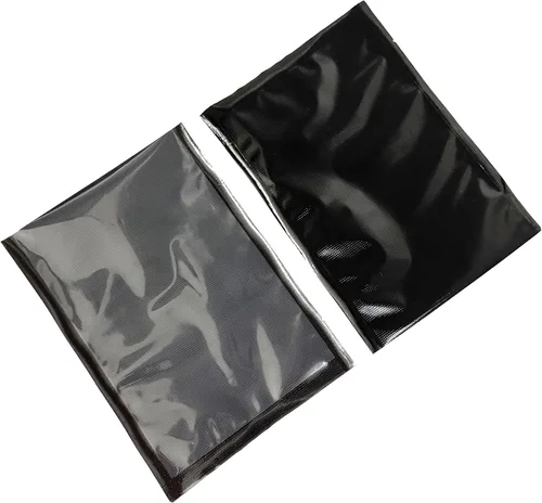 Miniatura 6 de PABCK 50 bolsas selladoras al vacío negras para almacenamiento de alimentos, 5.91 x 8.66 pulgadas, plástico transparente texturizado para envases