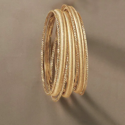 Miniatura 5 de Ross-Simons Italian 18kt Gold Over Sterling Silver Jewelry Set 7 Bangle Bracelets