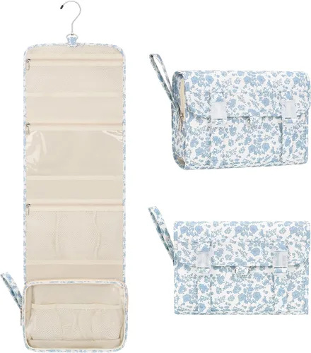 Miniatura 10 de Pequeña bolsa de aseo colgante para hombres y mujeres, organizador colgante portátil para kit de ducha de tamaño de viaje, accesorios de maquillaje