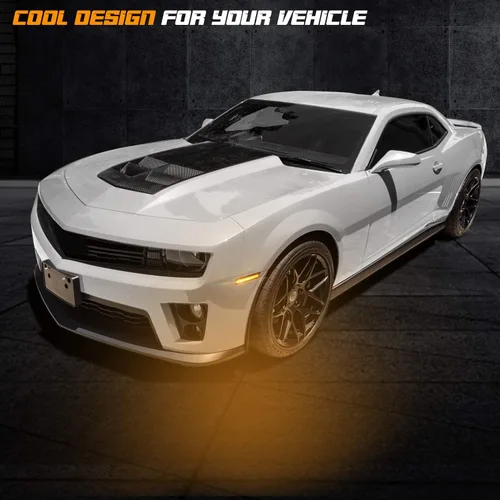 Miniatura 6 de Lámparas de reflector de marcador lateral LED de lente ahumada para parachoques delantero compatibles con Chevy Camaro ámbar 2010 a 2015 - Paquete