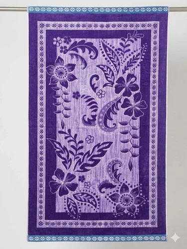 Miniatura 9 de Royal Tradition Toalla de playa de gran tamaño jacquard de terciopelo de algodón con rayas pastel de peso pesado 40x72