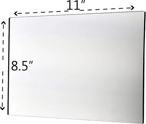 Miniatura 4 de Marketing Holders Lámina de espejo acrílico de 8.5 x 11 pulgadas, azulejos con tiras magnéticas, plástico reflectante, ligero, plano con esquinas