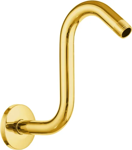 Miniatura 23 de OFFO Brazo de extensión de cabezal de ducha de 10 pulgadas, brazo de ducha en forma de S de níquel cepillado con brida, extensión de brazo de ducha