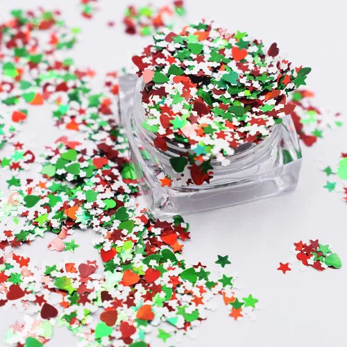 Miniatura 24 de Caja y juego de 12 colores – Árbol de copo de nieve de Navidad Serie de mezclas gruesas con purpurina – Festival Rave Beauty Maquillaje de cara