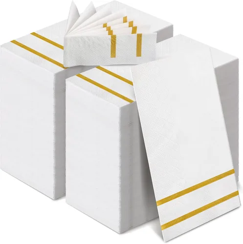 Yinder 400 toallas desechables para invitados, toallas de mano de papel a granel, elegantes servilletas de papel decorativas para baño, cocina,