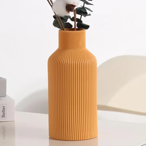 Jarrón de cerámica para decoración, diseño minimalista moderno de granja, pequeño jarrón de flores para hierba de pampas, decoración de mesa,