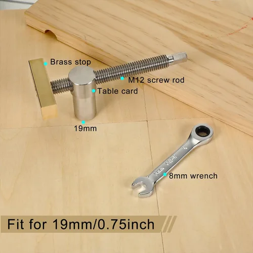 Miniatura 5 de Lasnten 4 piezas de banco de carpintería para perro con abrazadera ajustable de 0.79 pulgadas, abrazadera de agujero para perro de 3/4 pulgadas