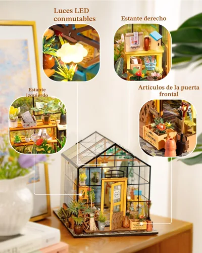 Miniatura 6 de Rowood Kit de Casa en Miniatura, Kits de Casa de Muñecas en Miniatura de Invernadero DIY para Adultos, Miniaturas de Mayberry Street, Artesanías