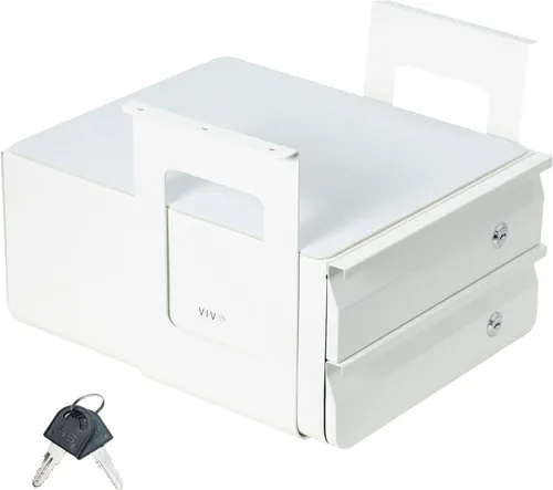 Miniatura 10 de VIVO Cajón deslizante con cerradura de 13 pulgadas para debajo del escritorio, organizador de almacenamiento seguro para oficina en casa, negro
