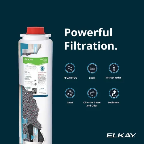 Miniatura 14 de Elkay Liv EZ - Dispensador de agua filtrada empotrado para montaje en pared - Alimentado por batería, Certificado NSF, Botón pulsador, Reduce plomo