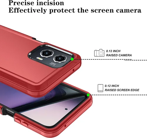 Miniatura 4 de Qinmay Funda para Motorola Moto G Stylus 5G 2024 con protector de pantalla HD, resistente, a prueba de golpes y caídas, funda de 3 capas para Moto G