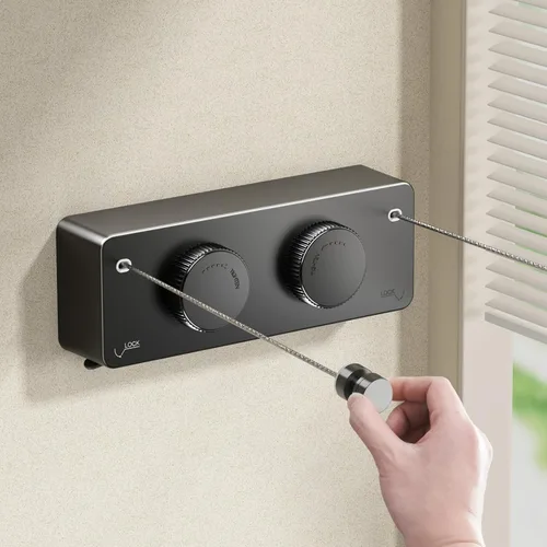 Miniatura 8 de MUSTORN Tendedero retráctil para interiores, línea de ropa para exteriores que no se hunde, línea de ropa resistente para secar la ropa, línea