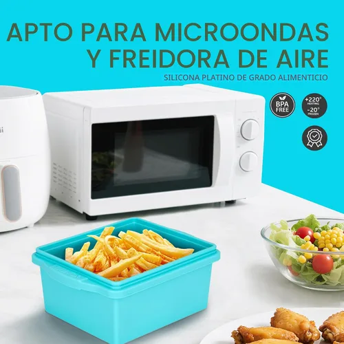 Miniatura 2 de Xomoo Bandejas de silicona para congelador de 2 tazas con tapas, moldes de silicona para congelar sopa - A prueba de fugas, sin BPA, apilables, Azul