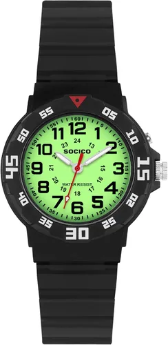Miniatura 8 de SOCICO Reloj analógico para niños y niñas, resistente al agua, con banda suave, reloj de pulsera de tiempo de aprendizaje, fácil de leer para niños