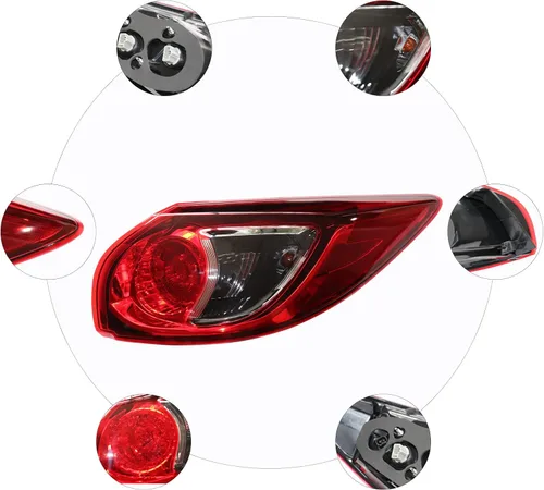 Miniatura 3 de Para 2013 2014 2015 2016 Mazda CX-5 derecha lado del pasajero halógeno luz trasera roja carcasa roja y lente humo