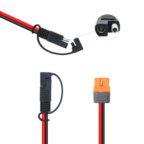 Miniatura 4 de Adaptador de conector SAE a XT60I-F, cable de 12 AWG, conector de panel solar SAE, con adaptador inverso para estación de energía portátil