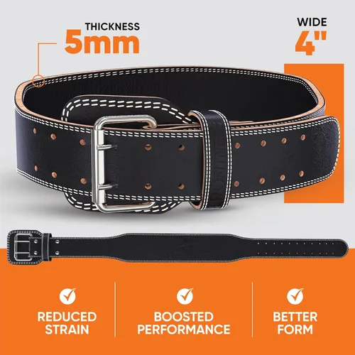 Miniatura 3 de ProFitness Cinturón de levantamiento de pesas - Cinturón funcional de fitness de 4 pulgadas de ancho para hombres y mujeres - Soporte