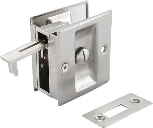 Miniatura 9 de HOME MASTER HARDWARE Cerradura de puerta de bolsillo de privacidad para reemplazar las cerraduras de puerta corredizas dañadas o viejas, latón Negro