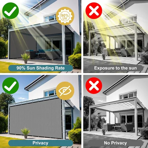 Miniatura 6 de Shade&Beyond - Tela de sombra con 90% de protección solar y ojales, toldo para pérgola, protector solar de lona de malla para patio, exteriores