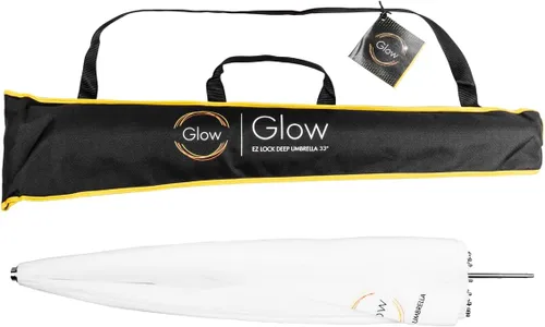 Miniatura 9 de Glow Easy Lock - Paraguas de fibra de vidrio translúcido mediano profundo (33 pulgadas)
