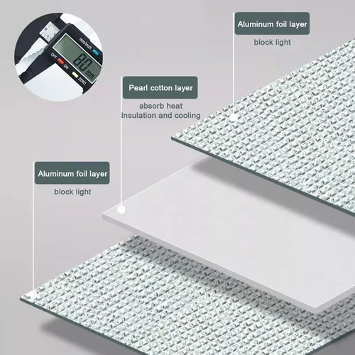 Miniatura 5 de Película opaca reflectante de privacidad para ventana, lámina de aluminio, película aislante no adhesiva, impermeable, resistente a los arañazos