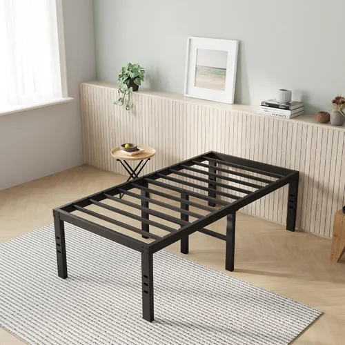 Miniatura 19 de Novilla Base de cama tamaño Queen, base de cama con plataforma de metal de 14 pulgadas tamaño Queen con espacio de almacenamiento debajo de la cama