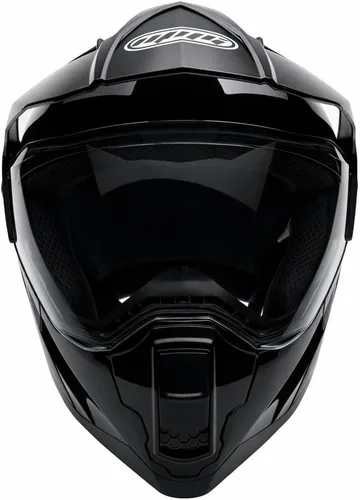 Miniatura 2 de MMG Casco deportivo dual para motocicleta todoterreno dirt bike ATV - Visera abatible - Modelo 23 (negro brillante, mediano)