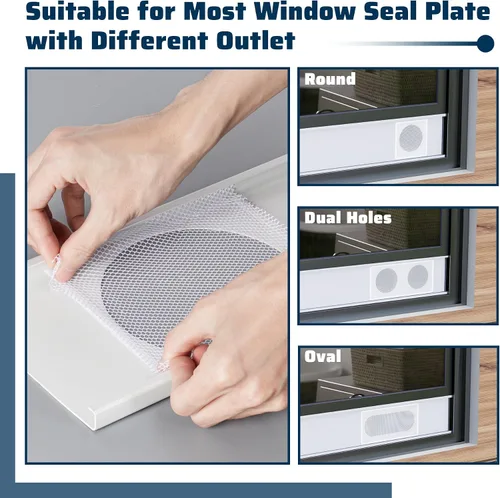 Miniatura 2 de Kit de sellado de ventana de CA portátil, protector de pantalla de malla, ajuste universal para la mayoría de placas de sellado de ventana