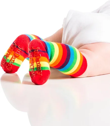 Miniatura 4 de juDanzy 2 Pack of Baby, Toddler and Kids Knee High Tube Socks for Boys and Girls with Grips