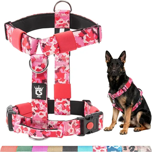 Miniatura 6 de TSPRO Arnés táctico sin tirones para perro, asa de control superior, hebilla de liberación rápida, ajustable, a prueba de escapes, para perros