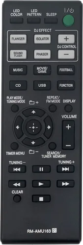 RM-AMU163 Reemplazo remoto para Sony Home Audio Librería Receptor AV LBT-GPX77 LBT-GPX55 MHC-GPX88 MHC-GPX77 MHC-GPX55 MHC-GPX33 Shake-7 HCD-SHAKE5