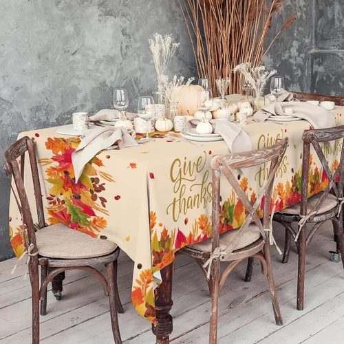 Miniatura 6 de Kit de suministros para fiestas temáticas de otoño, sirve 25, vajilla desechable de cosecha de otoño incluye: platos llanos de papel, platos