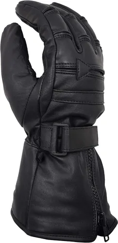 Miniatura 7 de Guantes de motocicleta para hombre para clima frío guantes de equitación de motocicleta de cuero auténtico color negro Negro