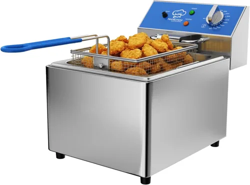 Miniatura 7 de TOPKITCH Freidora Eléctrica Profunda de 6L con Envase de Aceite Extraíble y Asa, Cesta de Malla de Alambre Sólido y Tapa, Freidoras Comerciales
