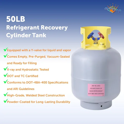 Miniatura 3 de Flame King YSNR501 tanque cilíndrico para recuperación de refrigerante, 50 libras