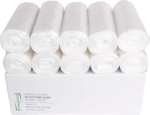 Miniatura 8 de TYPLASTICS - Bolsas de basura transparentes con capacidad de 20-30 galones, de 30 x 37 pulgadas, bolsas de basura de alta densidad, caja de 500