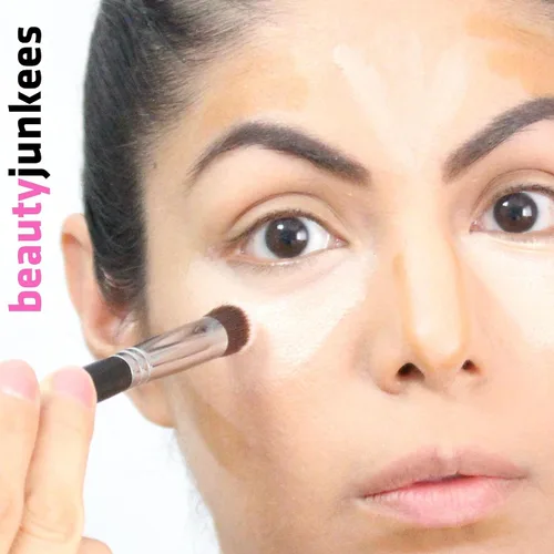 Miniatura 2 de Beauty Junkees Mini cepillo corrector de parte superior plana debajo de los ojos para difuminar pequeñas densas firmes sintéticas, funciona