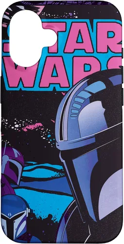 Carcasa de cómic retro para iPhone 16 Star Wars The Mandalorian Bounty Hunters