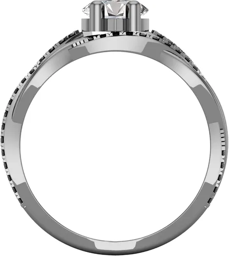 Miniatura 3 de Dazzlingrock Collection Juego de anillos de novia de 0.472 x 0.236in con piedra preciosa marquesa creada y diamante negro natural, disponible