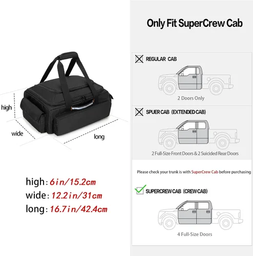 Miniatura 2 de samdew Bolsa de almacenamiento debajo del asiento, organizador de camión para asiento trasero para SuperCrew y Crew Cab, funda de almacenamiento