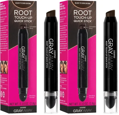 Miniatura 9 de EVERPRO Gray Away Root Touchup Quick Stick, Negro/Marrón Oscuro, 0.1 Oz