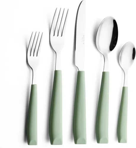 Miniatura 15 de Annova WF232 - Juego de cubiertos de acero inoxidable con asas de colores cómodos de sostener, 4 tenedores de cena, 4 cuchillos, 4 cucharas de cena