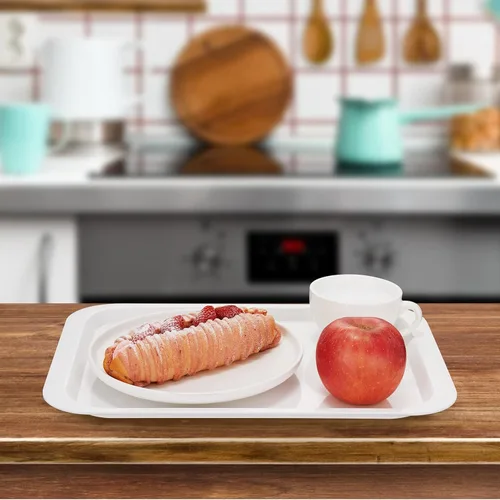 Miniatura 4 de PFW-15106-02 - Bandejas rectangulares de melamina para servir de 15 x 10.6 pulgadas, bandejas de comida rápida para desayuno, almuerzo y cena