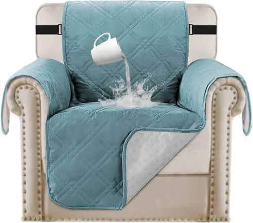 Miniatura 16 de Turquoize Fundas de sofá 100 % impermeables para perros, mascotas, protector de sofá impermeable antideslizante para 1 cojín, protector de muebles