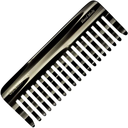 Giorgio G49 - Peine desenredante grande de grafito de 5.75 pulgadas, dientes anchos para cabello grueso, rizado y ondulado, peine desenredante de