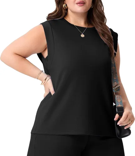 Miniatura 4 de OLRIK Plus Size Tank Tops for Women Cap Sleeve Soft Stretch Summer Blouses Casual Basic Tee with Underarm Coverage