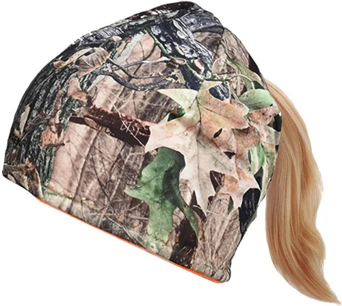 Miniatura 3 de Gorro reversible para cola de caballo para mujer, resistente al viento, forro polar, para senderismo, caza, pesca