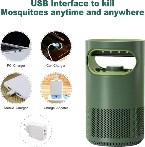Miniatura 6 de Voltorb Trampa para insectos para interiores, trampa atractante de insectos, potente luz exterminadora de insectos, alimentada por USB, repelente