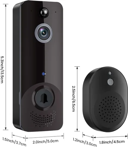 Miniatura 8 de Cámara de timbre de video inteligente con timbre, detección humana AI, audio de 2 vías, vista en vivo HD, solo red 2.4G