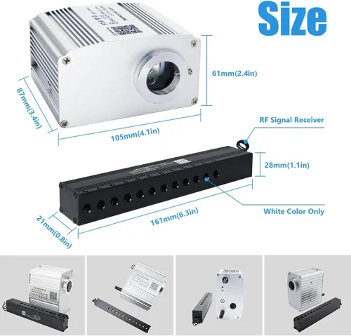 Miniatura 3 de AKEPO Kit de luces de fibra óptica de estrella fugaz centelleante de 10W, uso en automóvil y hogar, control por aplicación de meteoritos, luz